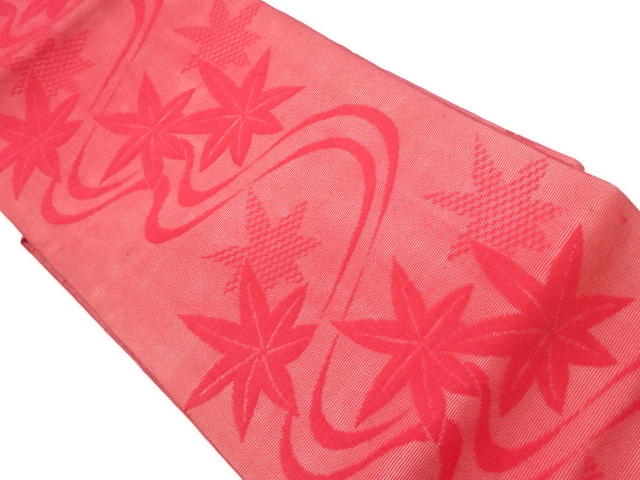 紗 竜田川模様織出し名古屋帯